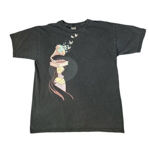 Girl The A Phonograph Musical Black T-shirt Women’s Sz Med